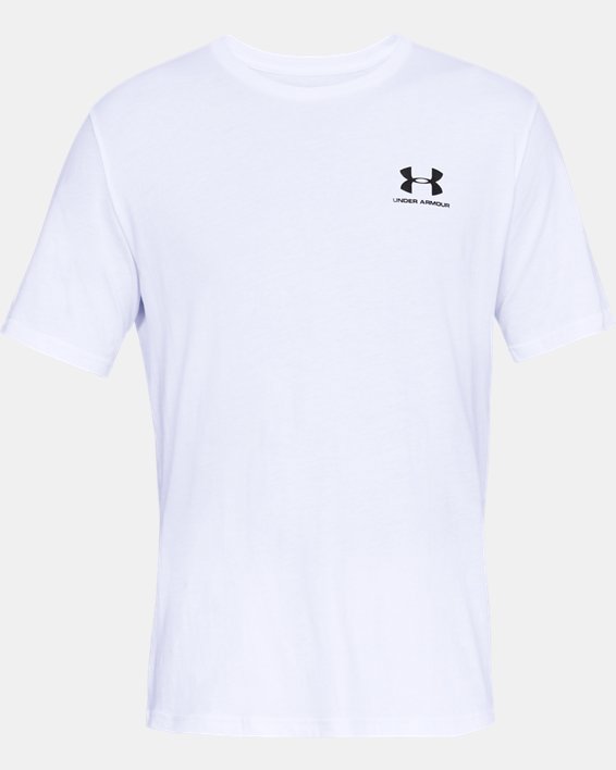 Men's UA Sportstyle Left Chest Short Sleeve Shirt in White image number 4